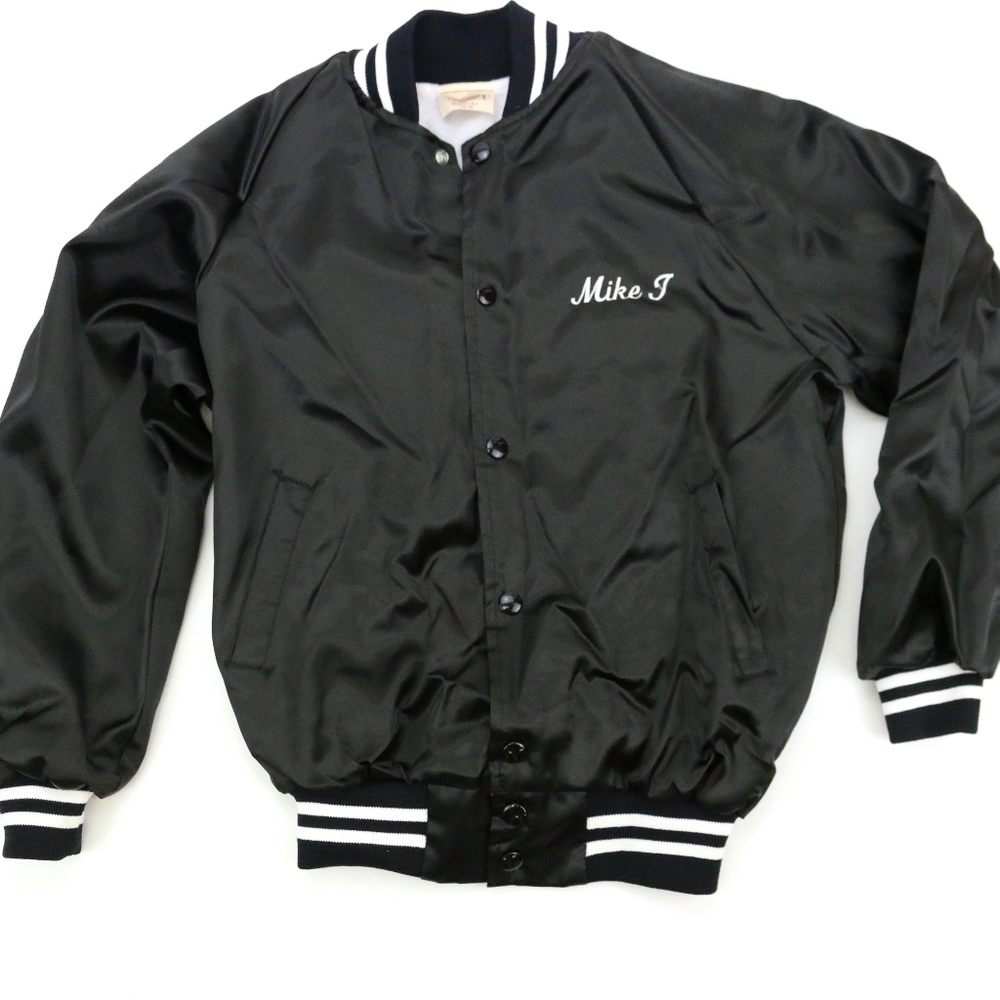 Mike J Baseball Jacket Black and White Yankees
